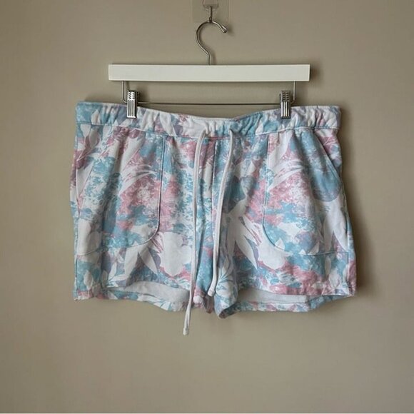 Columbia Women's PFG Slack Water French Terry Pink Blue Pattern Shorts Size XL - Picture 2 of 7